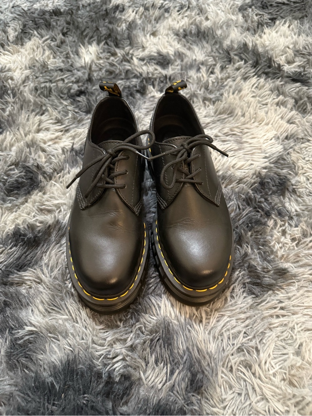 Dr. Martens Women’s Black Leather Platform Shoes 9